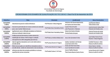 Cronograma dos Exames de Qualificação de TCC 2014.2 é divulgado